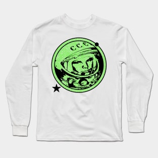 Yuri Gagarin - The First Man In Outer Space - (Green Print) Long Sleeve T-Shirt